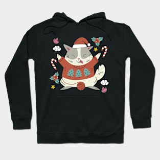 Meowy Christmas Cat Hoodie